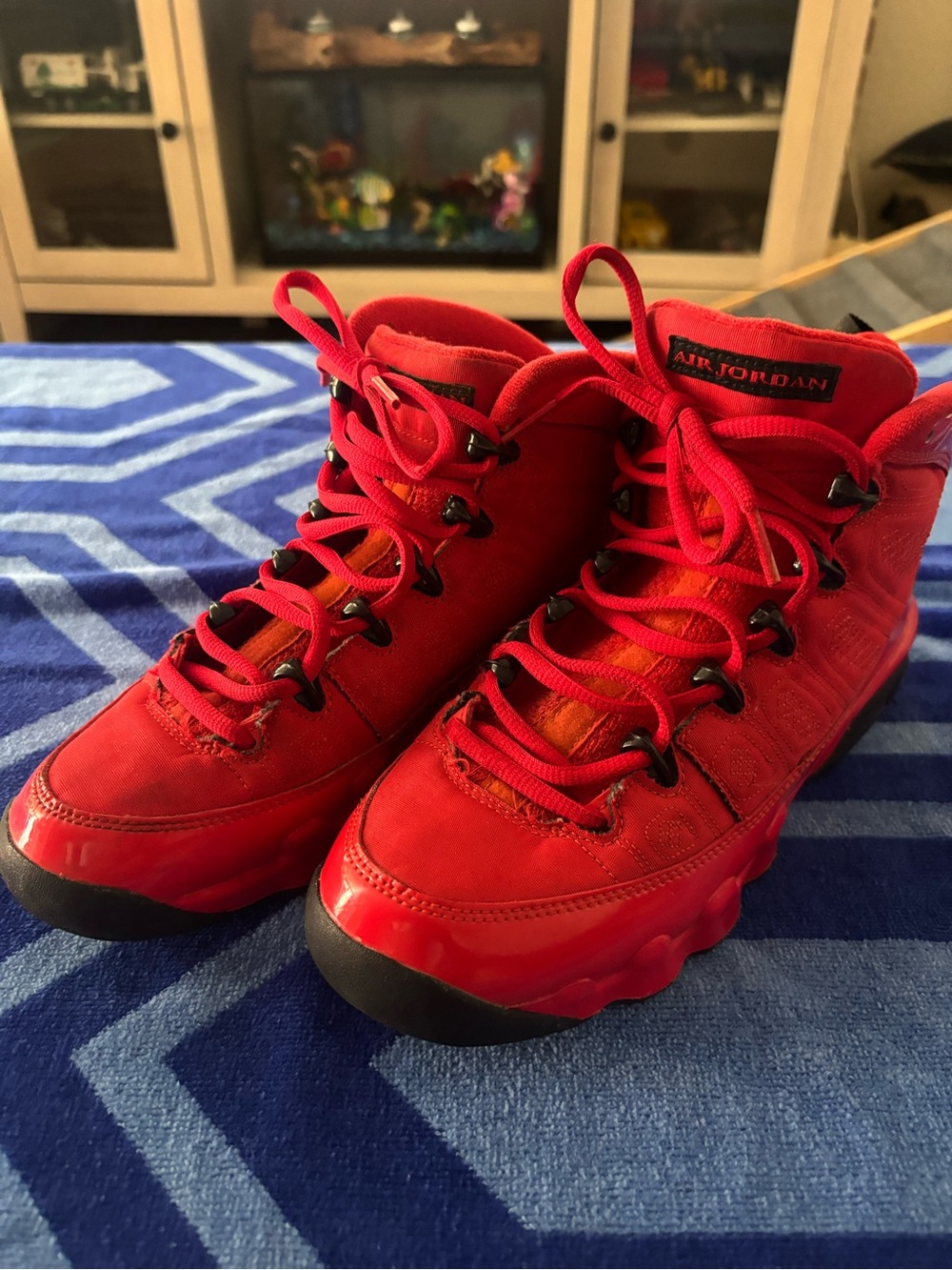 Jordan Kids Red High-Top Sneakers with Black Outsole